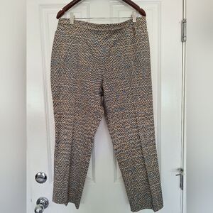 A-K-R-I-S Punto Stylish Tan and Blue  Ankle‎ Pants Size  14